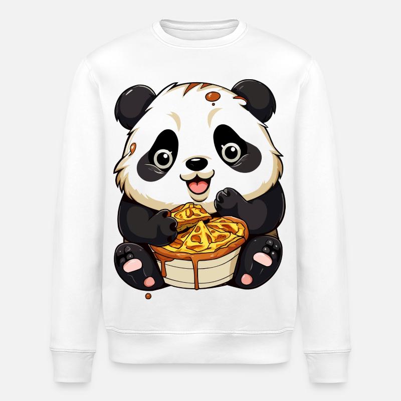 Panda câlin avec gaufre - Sweat bio ROLLER Stanley/Stella Unisexe - blanc