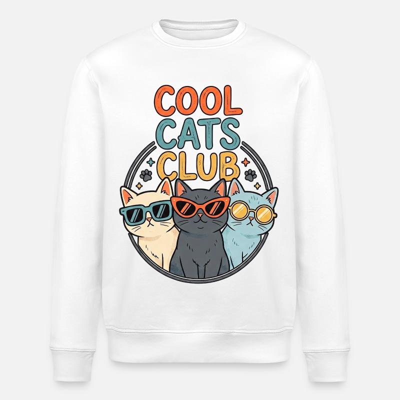 Des chats cool - Sweat bio ROLLER Stanley/Stella Unisexe - blanc