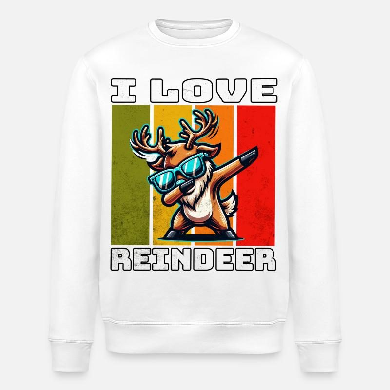 Rentier de renne - Sweat bio ROLLER Stanley/Stella Unisexe - blanc
