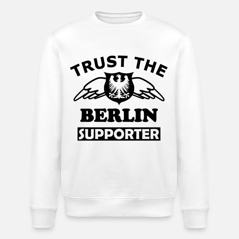 Berlin Text Design White - Stanley/Stella ROLLER Unisex Organic Sweatshirt - white