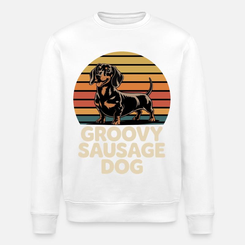 Groovy Dackel - Stanley/Stella Unisex Bio-Sweatshirt ROLLER - Weiß