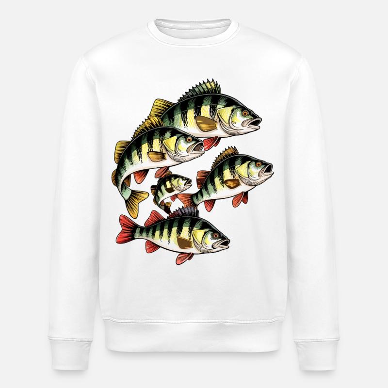 Bunte Barsche - Stanley/Stella Unisex Bio-Sweatshirt ROLLER - Weiß
