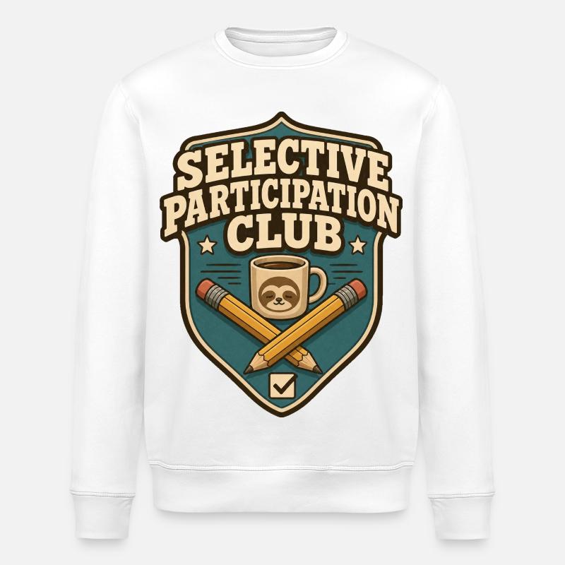 Selective Participation Club Sloth - Stanley/Stella ROLLER Unisex Organic Sweatshirt - white