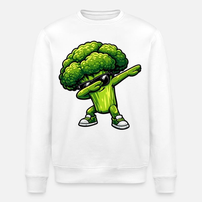 Dabbing Brokkoli - Stanley/Stella Unisex Bio-Sweatshirt ROLLER - Weiß