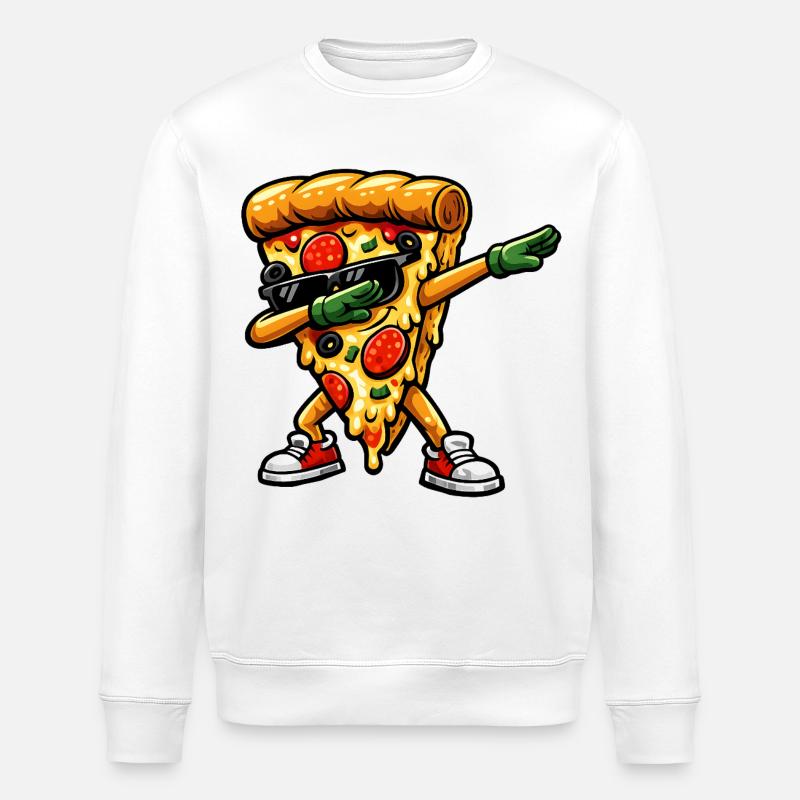 Pizza à tamponner - Sweat bio ROLLER Stanley/Stella Unisexe - blanc
