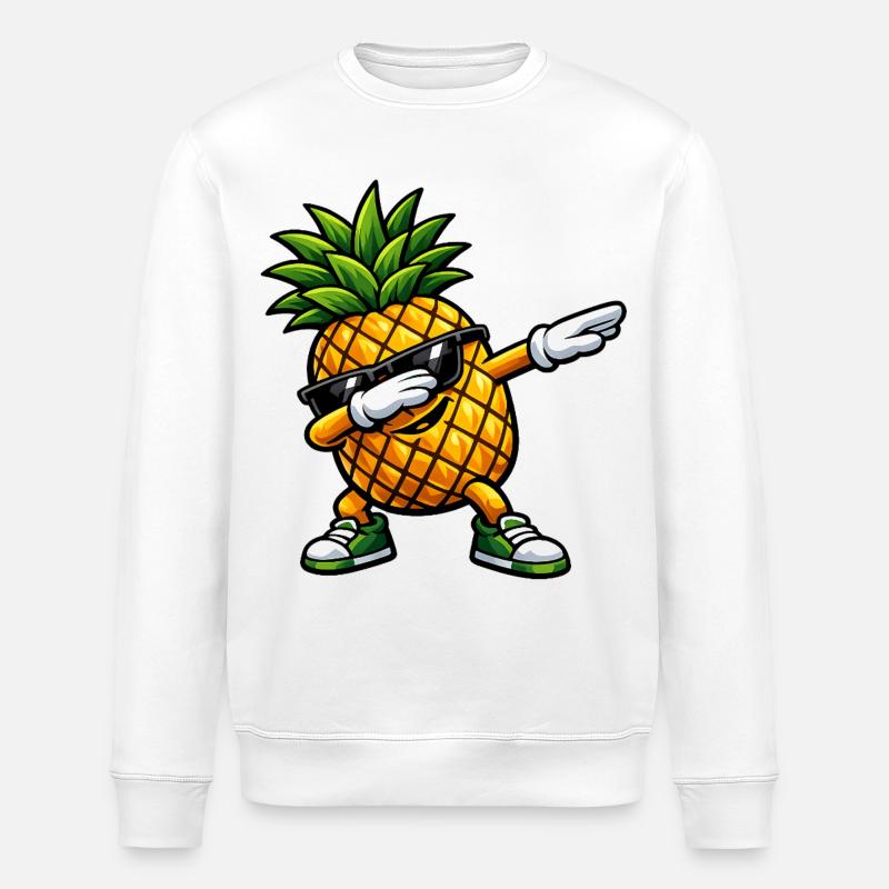 Dabbing pineapple - Stanley/Stella ROLLER Unisex Organic Sweatshirt - white