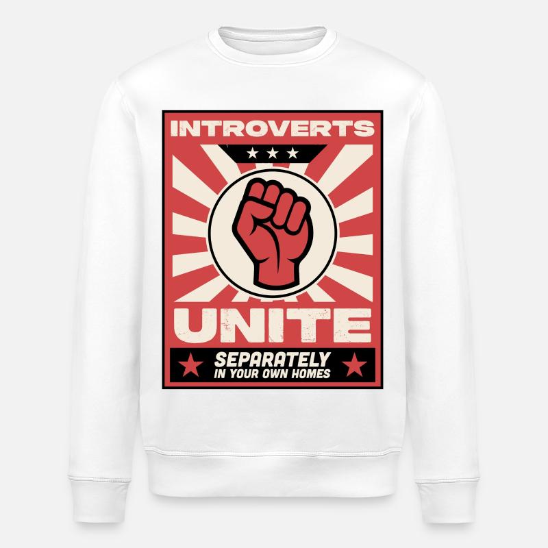 Les introvertis s’unissent - Sweat bio ROLLER Stanley/Stella Unisexe - blanc