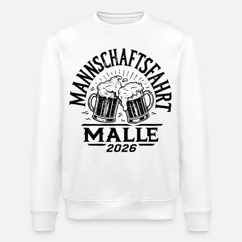 Malle 2026 Mannschaftsfahrt - Stanley/Stella Unisex Bio-Sweatshirt ROLLER - Weiß
