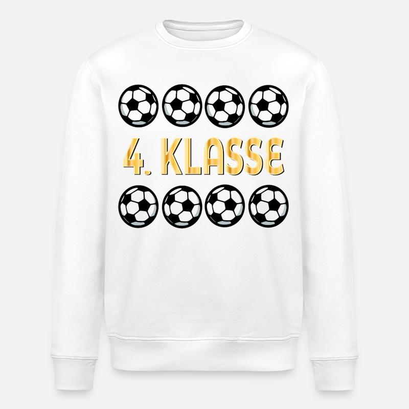 Schulkind 4. Klasse Fußball - Stanley/Stella Unisex Bio-Sweatshirt ROLLER - Weiß