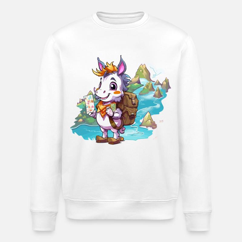 Chèvre d’aventure côtière - Sweat bio ROLLER Stanley/Stella Unisexe - blanc
