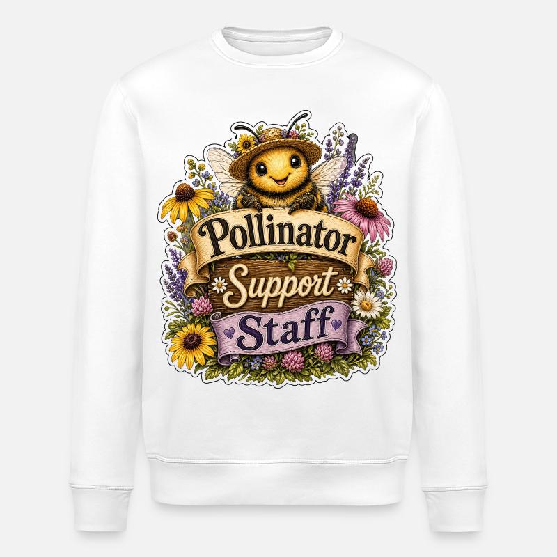 Pollinator Support Staff - Stanley/Stella Unisex Bio-Sweatshirt ROLLER - Weiß