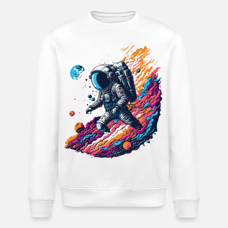 Kosmischer Astronaut - Stanley/Stella Unisex Bio-Sweatshirt ROLLER - Weiß