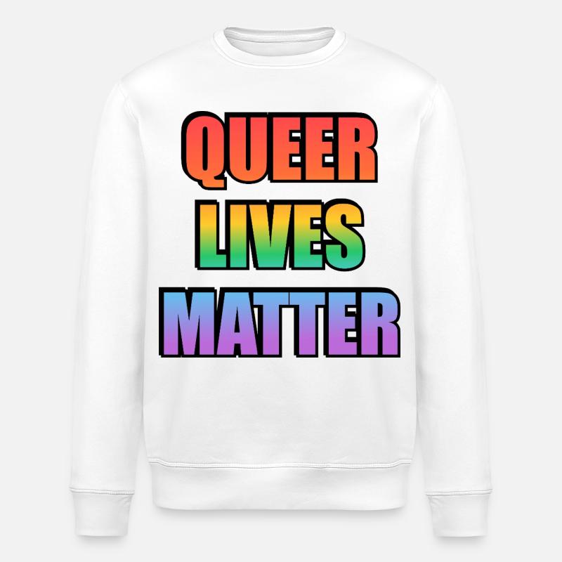 Queer Lives Matter Regenbogen - Stanley/Stella Unisex Bio-Sweatshirt ROLLER - Weiß