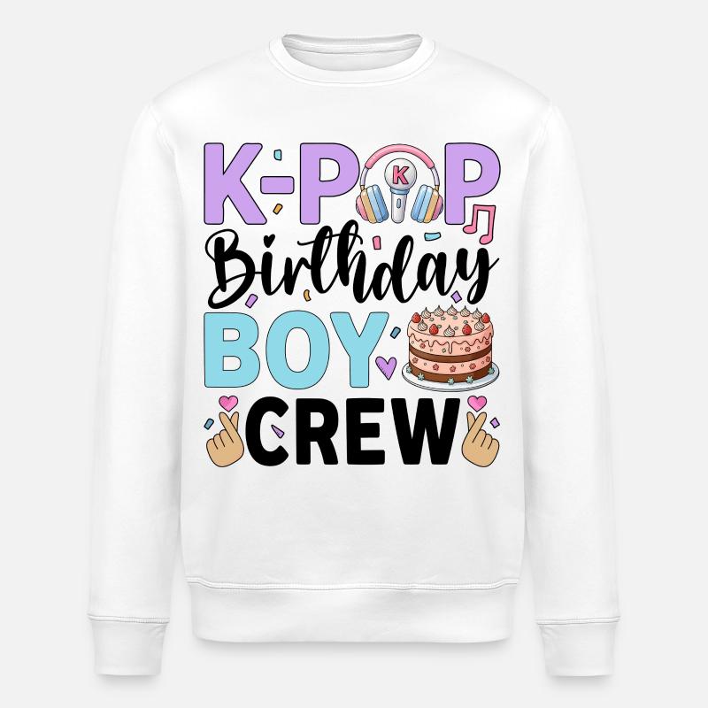 K-Pop Birthday Boy Crew - Stanley/Stella Unisex Bio-Sweatshirt ROLLER - Weiß
