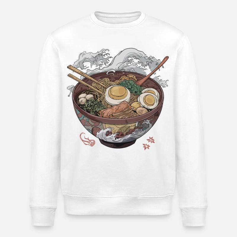 Große Ramen-Schüssel - Stanley/Stella Unisex Bio-Sweatshirt ROLLER - Weiß