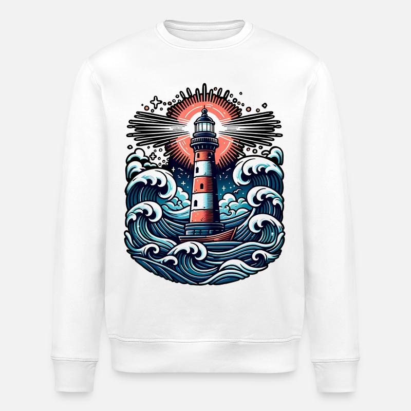 lighthouse - Stanley/Stella ROLLER Unisex Organic Sweatshirt - white