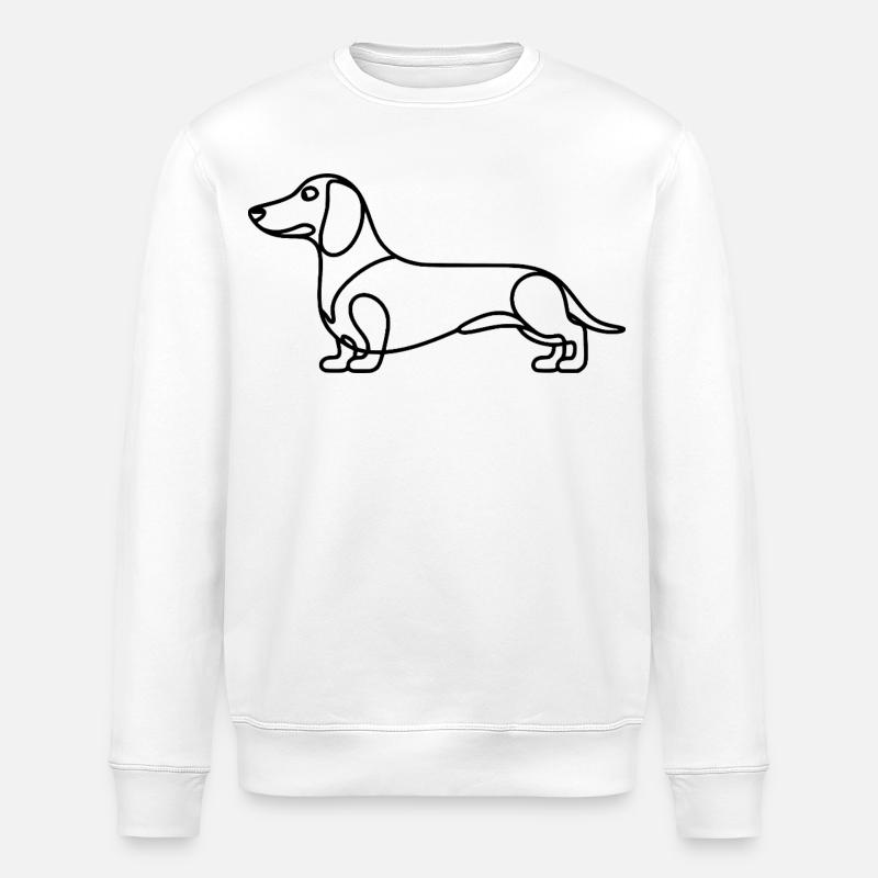 Dackel Lineart - Stanley/Stella Unisex Bio-Sweatshirt ROLLER - Weiß