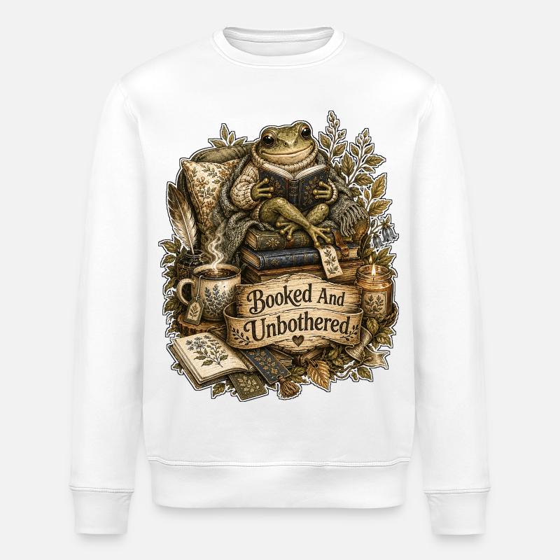 Grenouille réservée et indifférente - Sweat bio ROLLER Stanley/Stella Unisexe - blanc