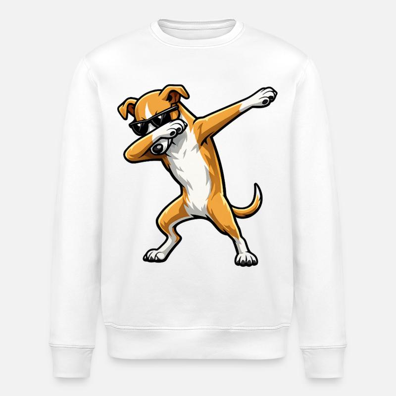 Dabbing Galgo Español - Stanley/Stella Unisex Bio-Sweatshirt ROLLER - Weiß