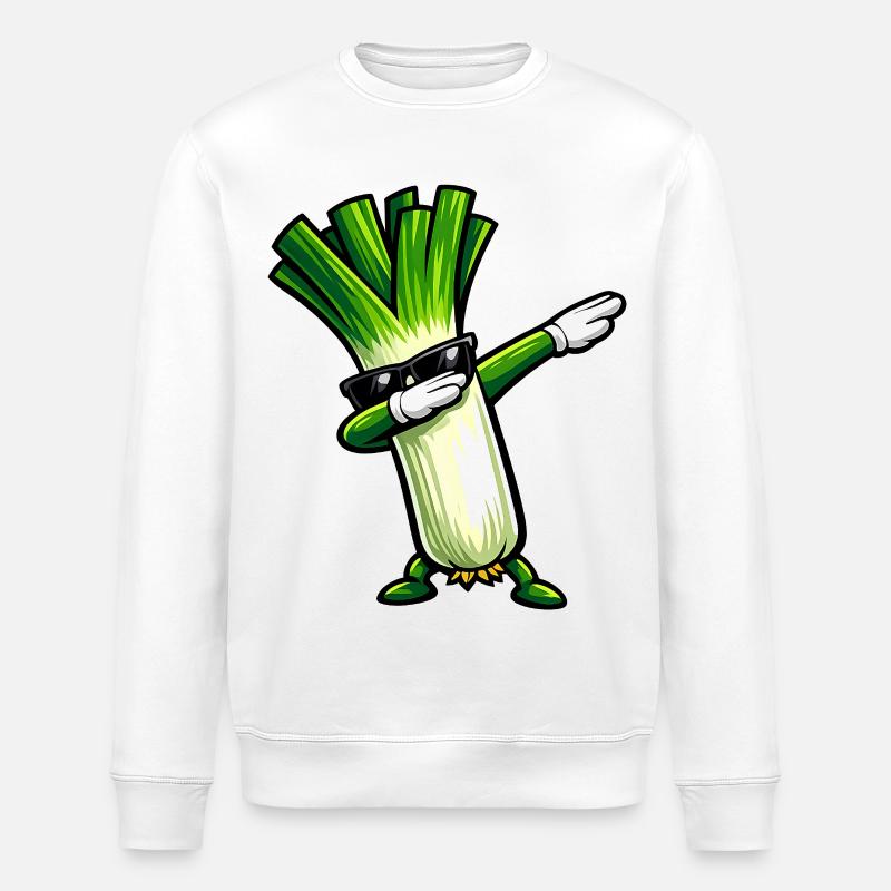 Dabbing leeks - Stanley/Stella ROLLER Unisex Organic Sweatshirt - white