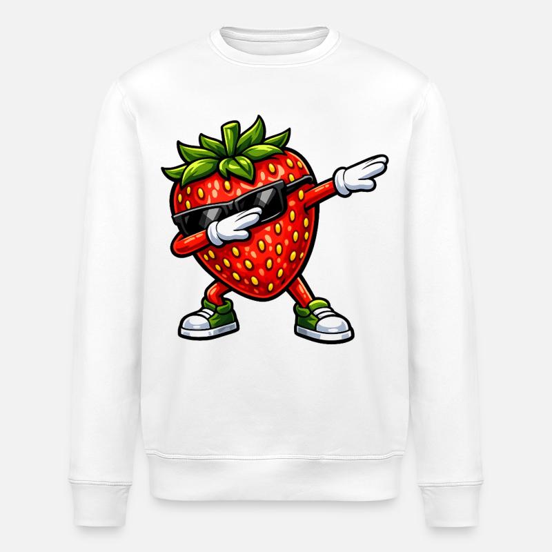 Tamponnement de fraise - Sweat bio ROLLER Stanley/Stella Unisexe - blanc