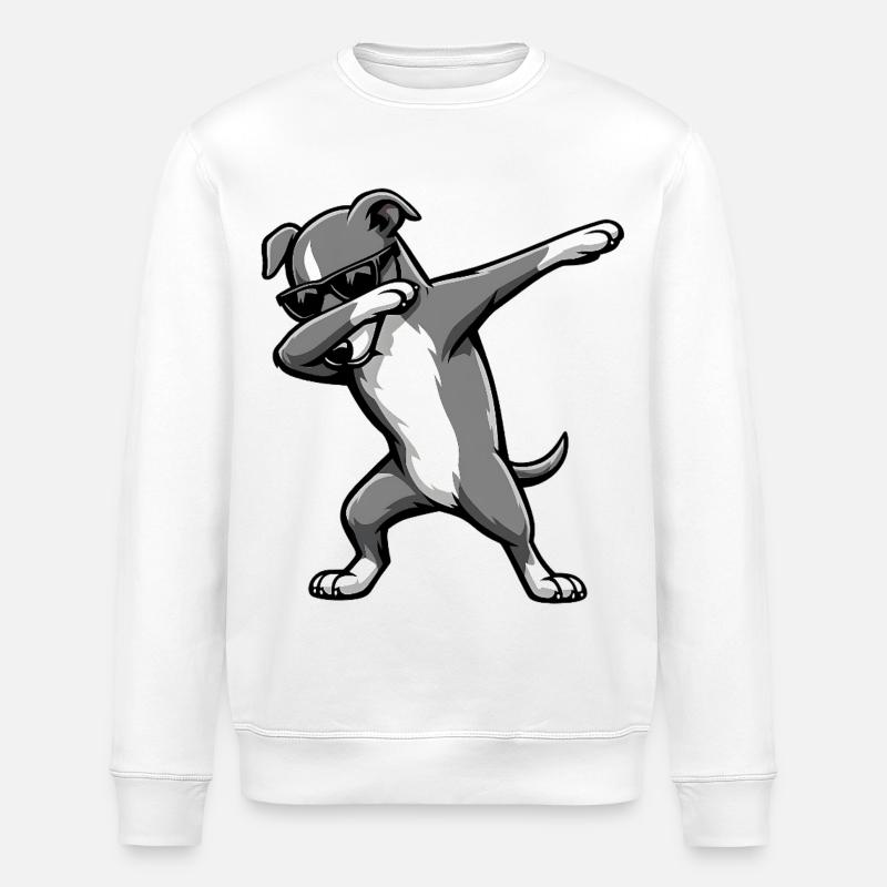 Dabbing Greyhound - Stanley/Stella Unisex Bio-Sweatshirt ROLLER - Weiß