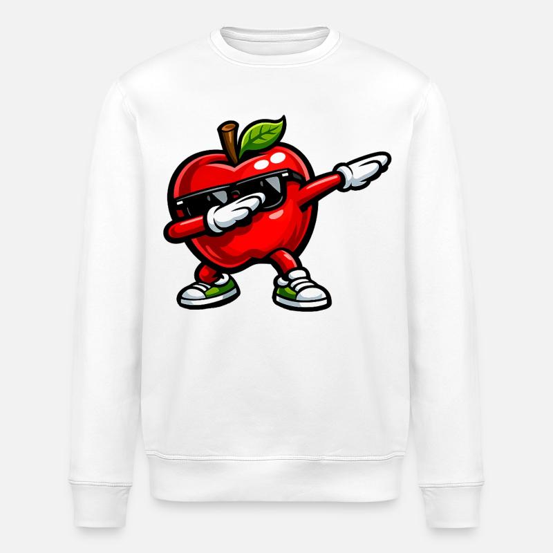 Tamponnement de la pomme rouge - Sweat bio ROLLER Stanley/Stella Unisexe - blanc