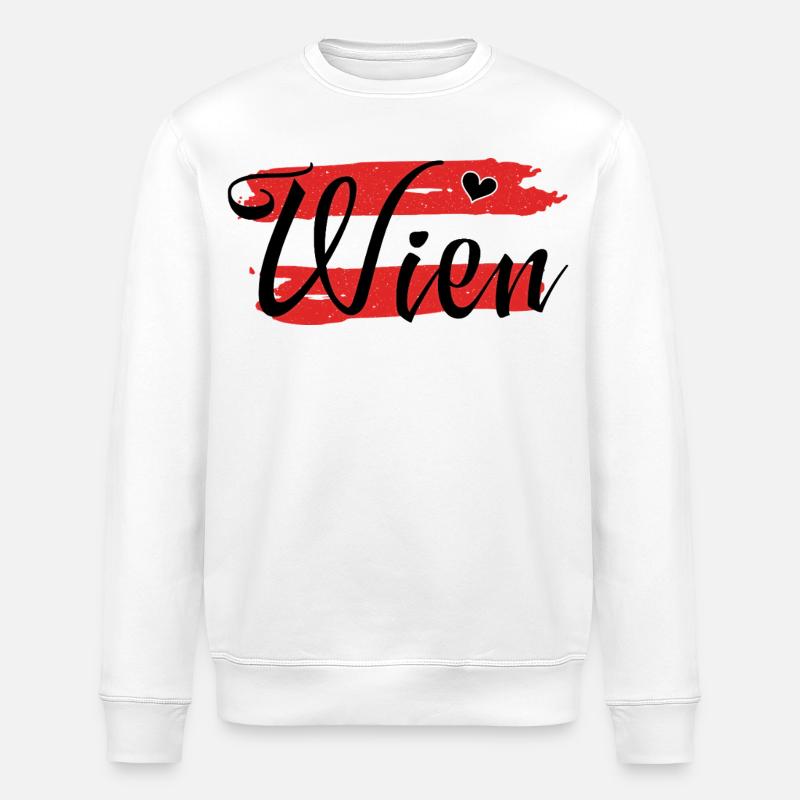Drapeau Autriche Vienne - Sweat bio ROLLER Stanley/Stella Unisexe - blanc