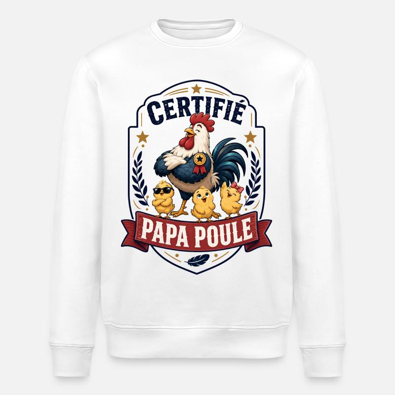 Zertifizierter Daddy Hen - Stanley/Stella Unisex Bio-Sweatshirt ROLLER - Weiß