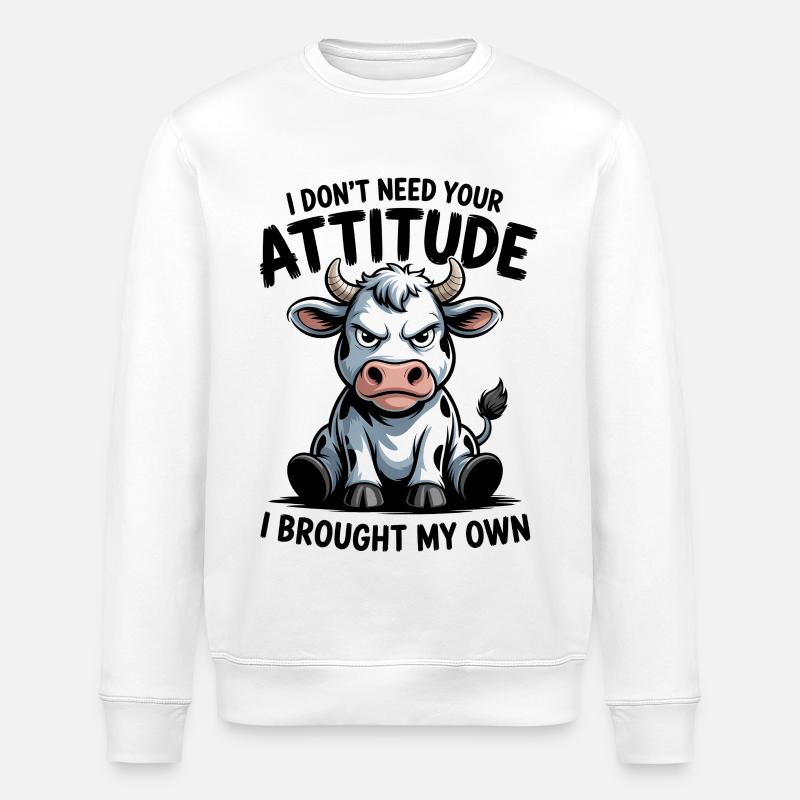 Attitude de vache : expression - Sweat bio ROLLER Stanley/Stella Unisexe - blanc