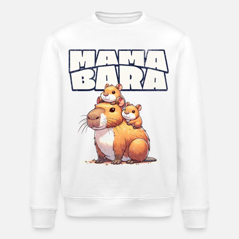 Mama Bara Capybara - Sweat bio ROLLER Stanley/Stella Unisexe - blanc