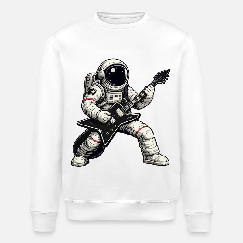 Guitariste astronaute - Sweat bio ROLLER Stanley/Stella Unisexe - blanc