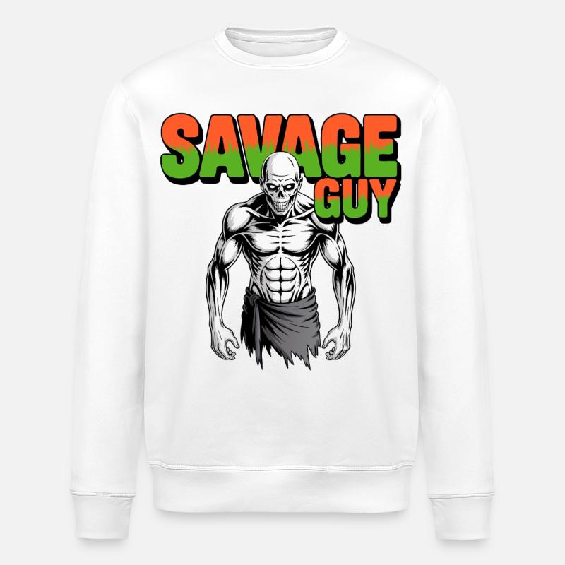 Savage Guy - Stanley/Stella Unisex Bio-Sweatshirt ROLLER - Weiß