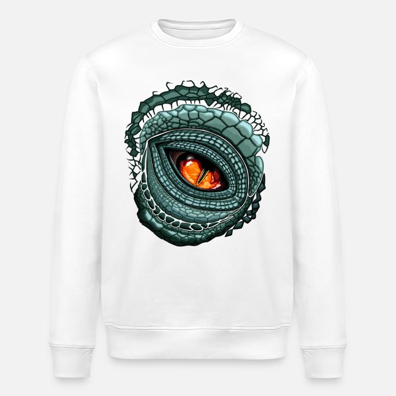Primal Eye Predator - Stanley/Stella ROLLER Unisex Organic Sweatshirt - white