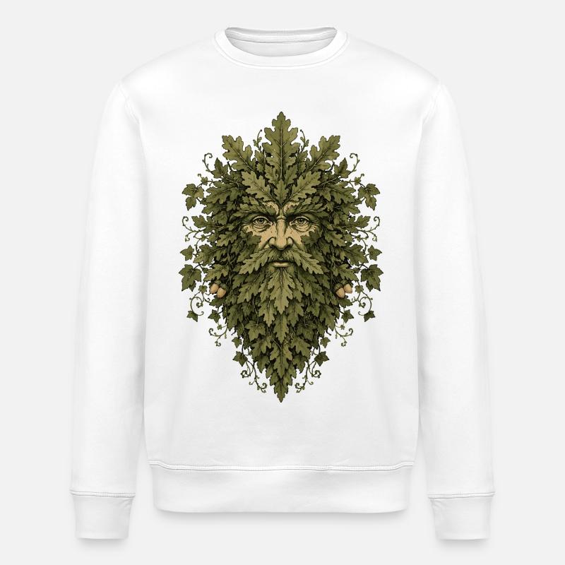 Leshy Green Man - Stanley/Stella Unisex Bio-Sweatshirt ROLLER - Weiß