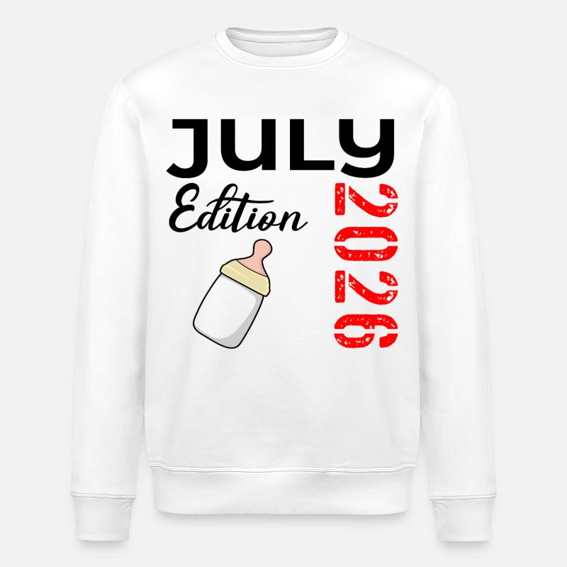 Geburt Juli 2026 - Stanley/Stella Unisex Bio-Sweatshirt ROLLER - Weiß