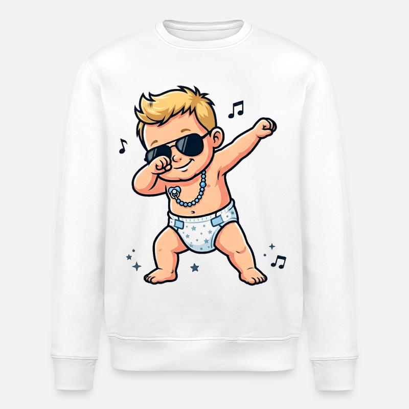Bébé mignon – Garçon blond - Sweat bio ROLLER Stanley/Stella Unisexe - blanc