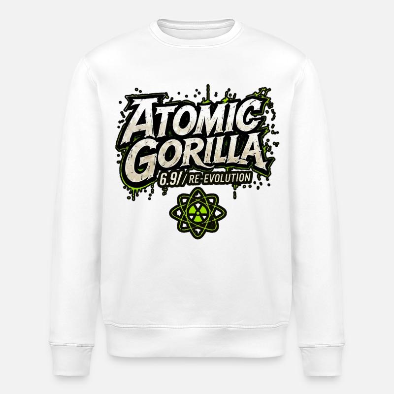 Atomic Gorilla Re-Evolution - Stanley/Stella ROLLER Unisex Organic Sweatshirt - white