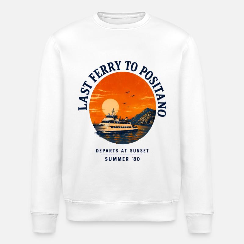 Coast Positano Mediterranean - Stanley/Stella ROLLER Unisex Organic Sweatshirt - white