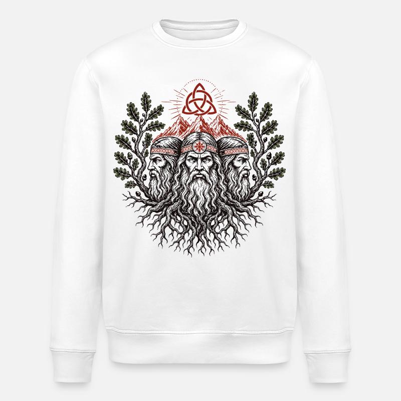 Triglav Wurzeln Emblem - Stanley/Stella Unisex Bio-Sweatshirt ROLLER - Weiß