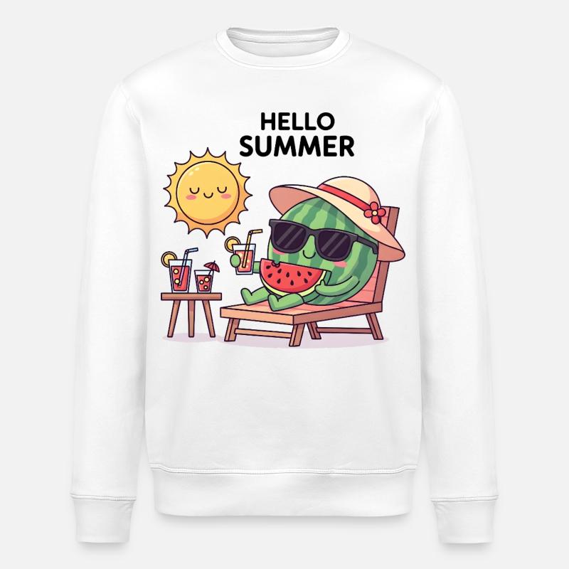 Bonjour Summer - Sweat bio ROLLER Stanley/Stella Unisexe - blanc