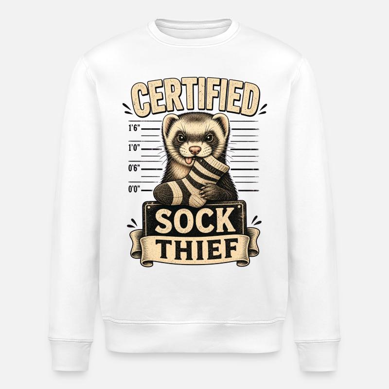VOLEUR DE CHAUSSETTES CERTIFIÉ - Sweat bio ROLLER Stanley/Stella Unisexe - blanc