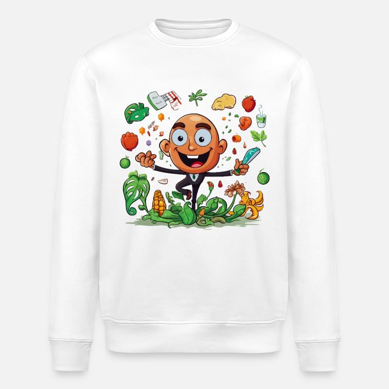 Kitchen Hero Vegetable Magic - Stanley/Stella ROLLER Unisex Organic Sweatshirt - white