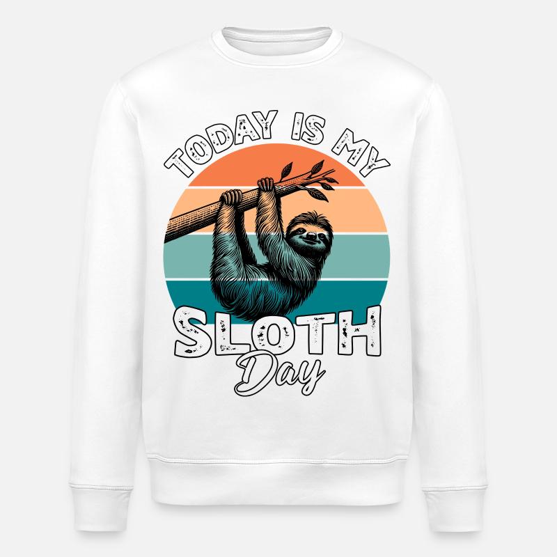 Faultier Sloth - Stanley/Stella Unisex Bio-Sweatshirt ROLLER - Weiß