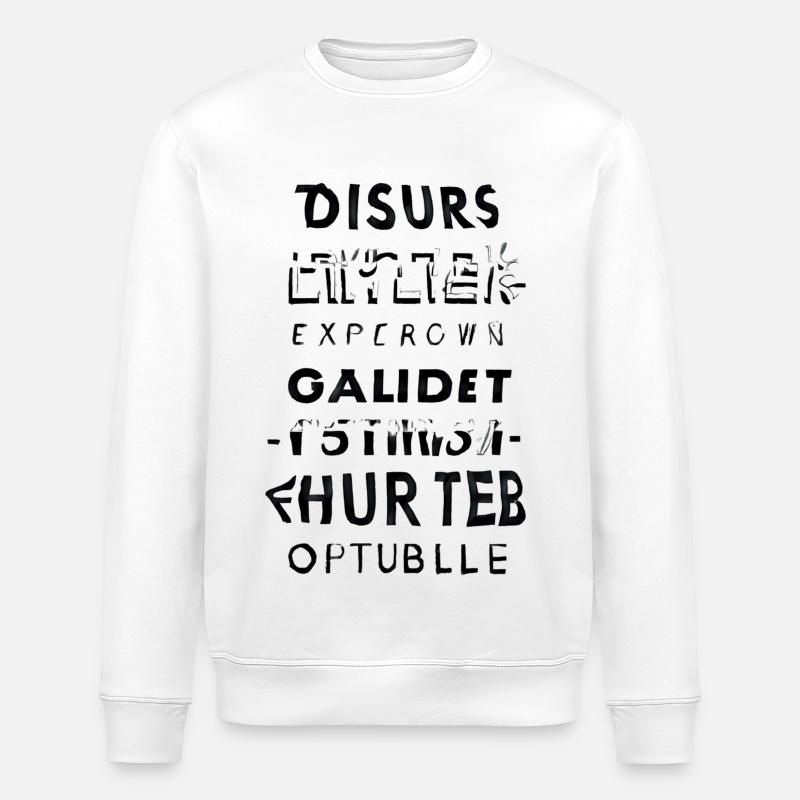 Cascade de texte buggé - Sweat bio ROLLER Stanley/Stella Unisexe - blanc