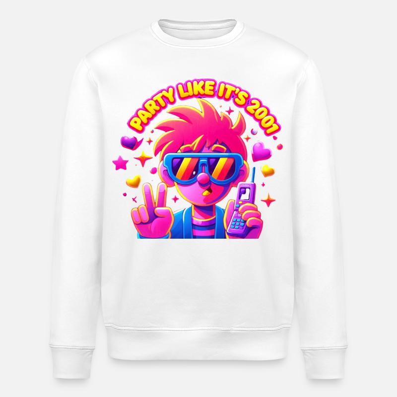 Fête néon Punk Pixel 2001 - Sweat bio ROLLER Stanley/Stella Unisexe - blanc
