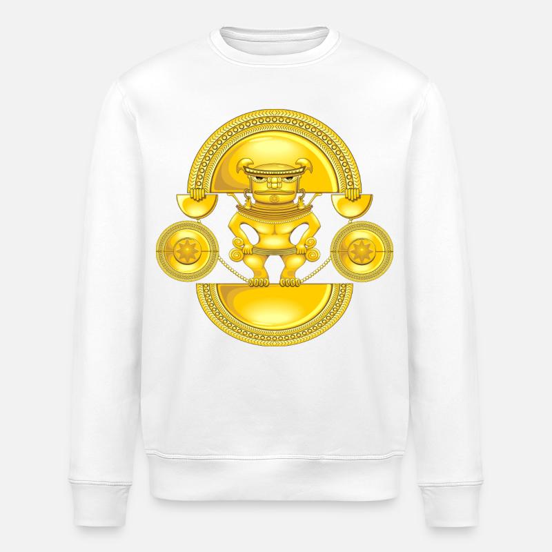 Goldener Schamane - Stanley/Stella Unisex Bio-Sweatshirt ROLLER - Weiß