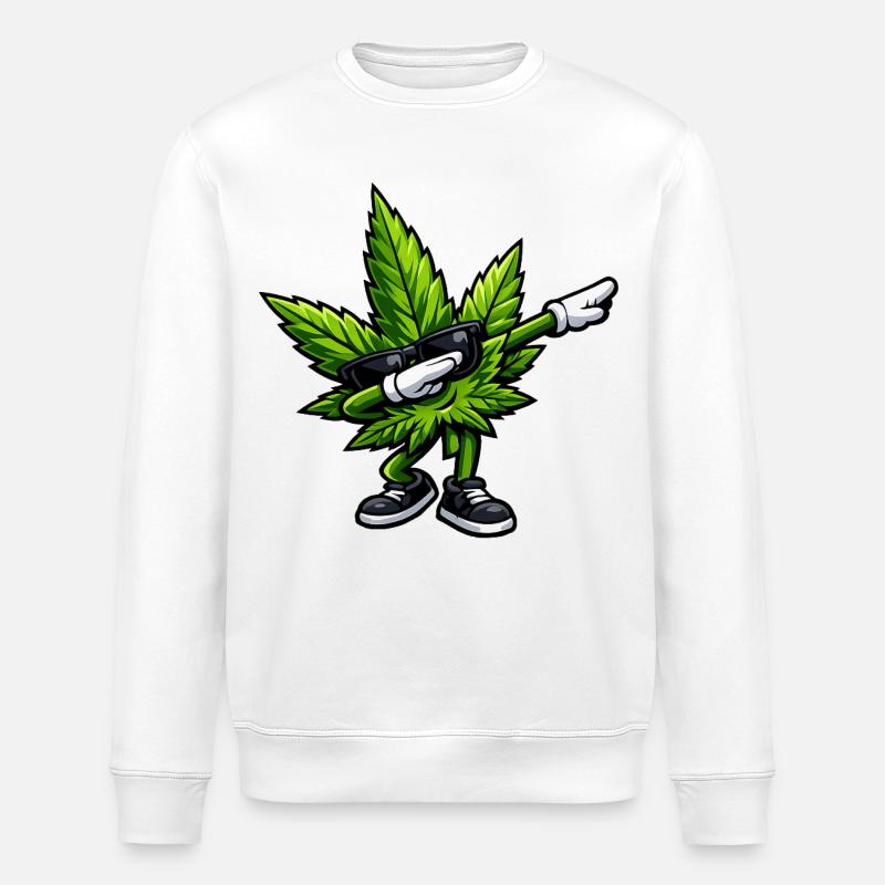 Dabbing Cannabis - Stanley/Stella Unisex Bio-Sweatshirt ROLLER - Weiß