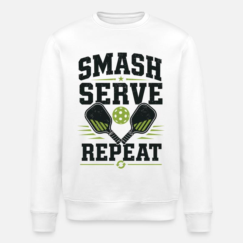 Pickleball Smash Serve Repeat Shirt - Stanley/Stella Unisex Bio-Sweatshirt ROLLER - Weiß