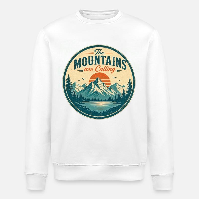 Die Berge – Retro-Design - Stanley/Stella Unisex Bio-Sweatshirt ROLLER - Weiß